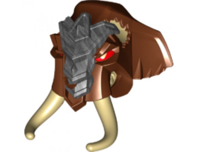 Large Figure Part Head Modified Chima Mammoth with Red Eyes Pattern