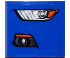 Slope, Curved 2 x 2 with Ford Mustang Headlight / Fog Light Pattern Model Left Side (Sticker) - Set 75871