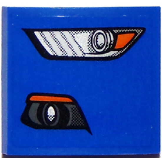Slope, Curved 2 x 2 with Ford Mustang Headlight / Fog Light Pattern Model Left Side (Sticker) - Set 75871