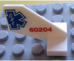 Tail Shuttle, Small with Red '60204' and Partial Blue EMT Star of Life Pattern on Both Sides (Stickers) - Set 60204