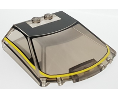 Windscreen 6 x 6 x 1 1/3 with Black Roof with Yellow Stripe Pattern