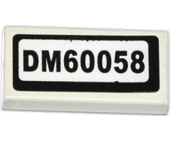 Tile 1 x 2 with 'DM60058' Pattern (Sticker) - Set 60058