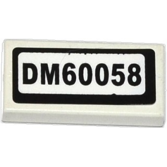 Tile 1 x 2 with 'DM60058' Pattern (Sticker) - Set 60058