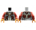 Torso Armor, Gold Circles, Dark Red Trim Pattern / Dark Red Arms / Medium Nougat Hands