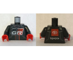 Torso Race Suit with White 'GR' on Front and Toyota Logo on Back Pattern / Black Arms / Red Hands