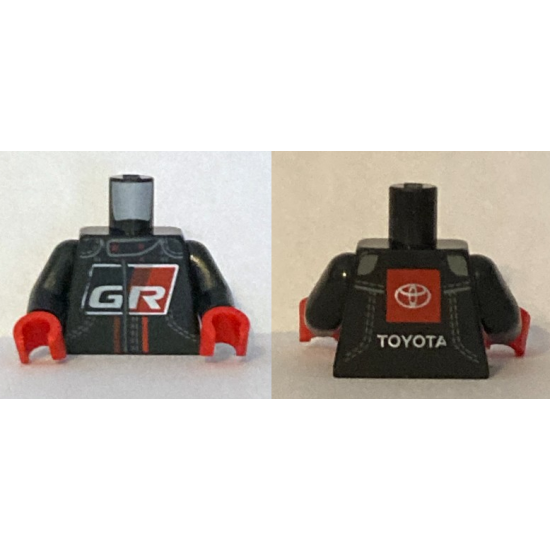 Torso Race Suit with White 'GR' on Front and Toyota Logo on Back Pattern / Black Arms / Red Hands