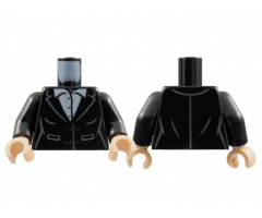 Torso Female Suit Jacket, White Button Up Shirt Pattern / Black Arms / Light Nougat Hands