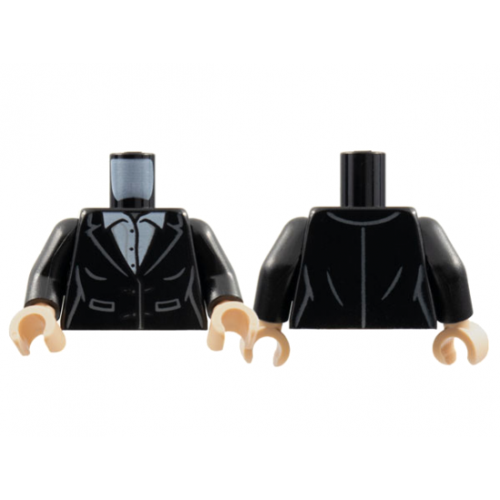 Torso Female Suit Jacket, White Button Up Shirt Pattern / Black Arms / Light Nougat Hands