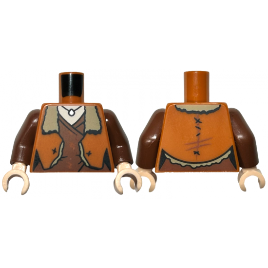 Torso Jacket with Dark Tan Fur, Reddish Brown Undershirt and Necklace Pattern / Reddish Brown Arms / Light Nougat Hands