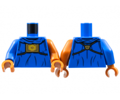 Torso Robe, Gathered Collar, Gold Panel with Hexagon Symbol, Dark Blue Gather Lines Pattern / Dark Orange Arm Left / Blue Arm Right / Dark Orange Hands