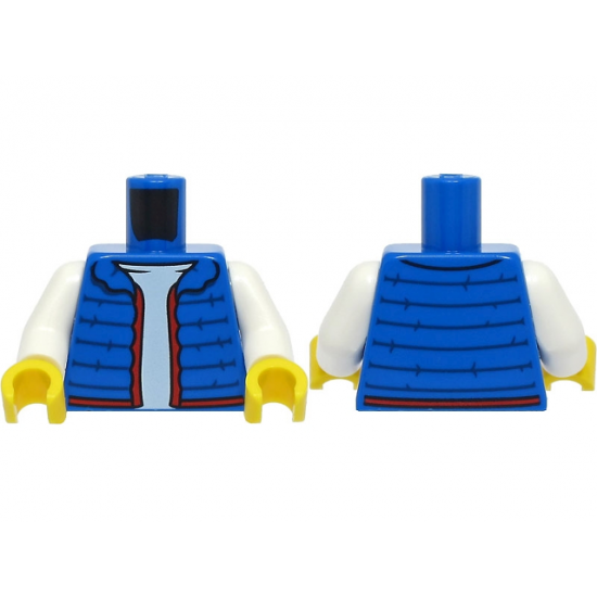 Torso Open Vest with Red Trim over White Shirt Pattern / White Arms / Yellow Hands