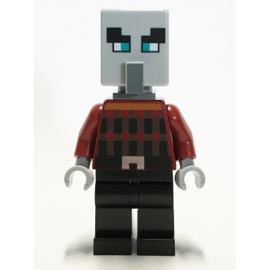 Illager (Pillager) - Black Legs, Dark Bluish Gray Neck Bracket and Tile with Clip