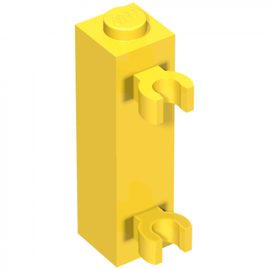 Brick, Modified 1 x 1 x 3 with 2 Clips (Vertical Grip) - Solid Stud