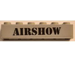 Brick 2 x 6 with Black 'AIRSHOW' Pattern (Sticker) - Set 60103