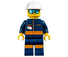 Ground Crew Technician - Male, Jumpsuit and Construction Helmet