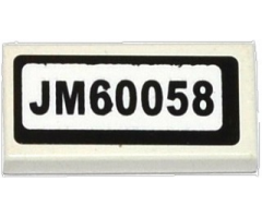 Tile 1 x 2 with 'JM60058' Pattern (Sticker) - Set 60058