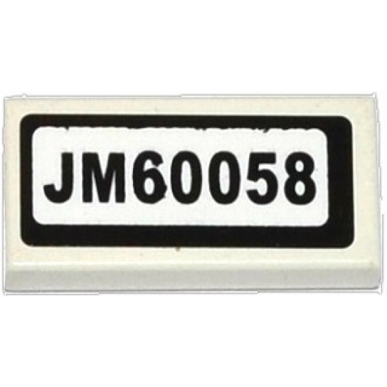 Tile 1 x 2 with 'JM60058' Pattern (Sticker) - Set 60058