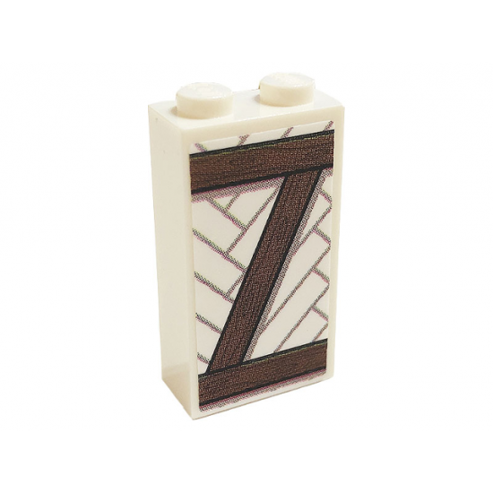 Brick 1 x 2 x 3 with Planks with Wood Grain Pattern 1 (Sticker) - Set 75980