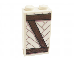 Brick 1 x 2 x 3 with Planks with Wood Grain Pattern 2 (Sticker) - Set 75980