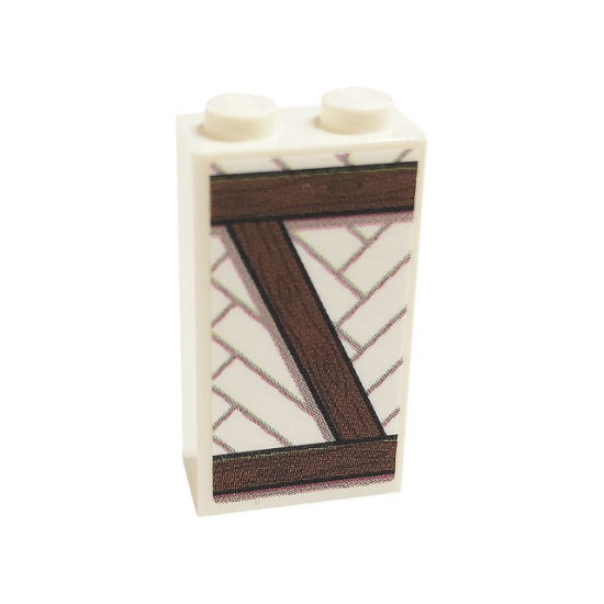 Brick 1 x 2 x 3 with Planks with Wood Grain Pattern 2 (Sticker) - Set 75980
