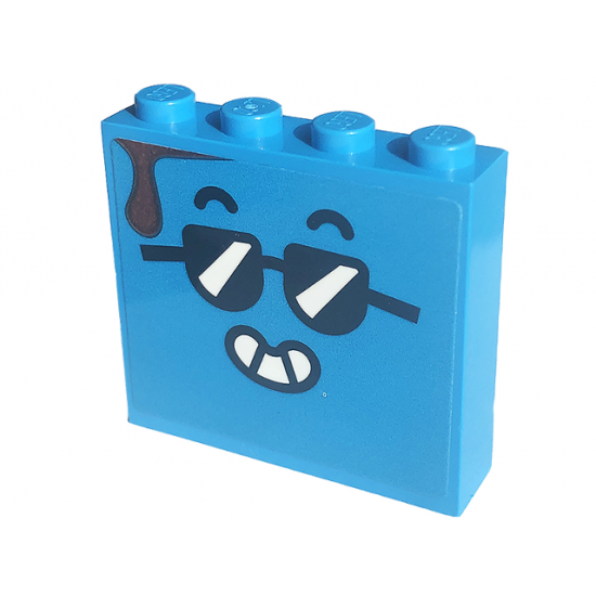 Brick 1 x 4 x 3 with Face with Sunglasses Pattern on Both Sides (Stickers) - Set 60253