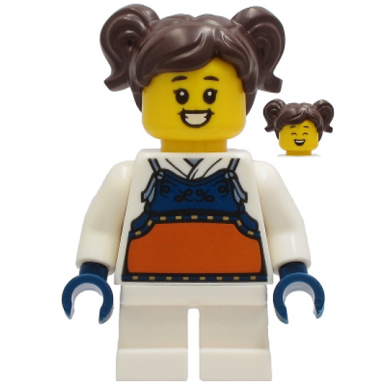 Madison (Maddy) - White Robe with Dark Blue and Dark Orange Bogu Armor
