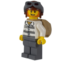 Mountain Police - Jail Prisoner 86753 Prison Stripes, Aviator Helmet, Backpack