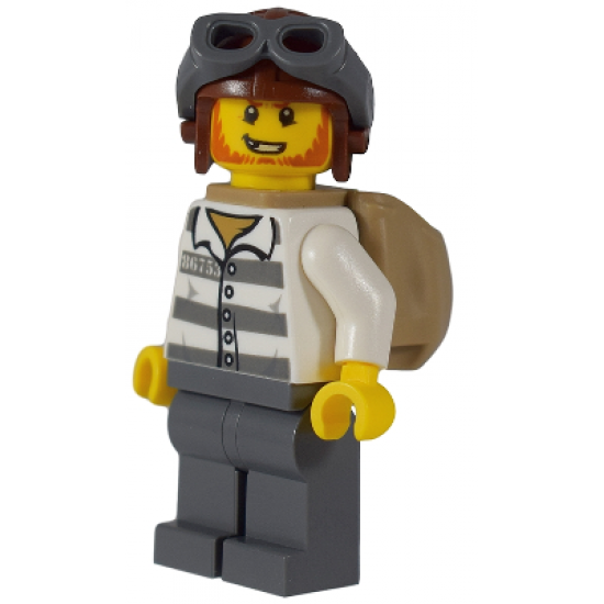 Mountain Police - Jail Prisoner 86753 Prison Stripes, Aviator Helmet, Backpack