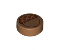 Tile, Round 1 x 1 with Acorn Pattern