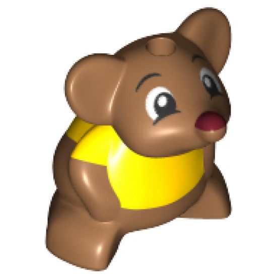 Hamster / Mouse, Friends with Reddish Brown Nose and Yellow Shirt Pattern (Gus)
