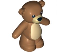 Teddy Bear with Black Eyes, Nose and Mouth and Tan Stomach and Muzzle Pattern