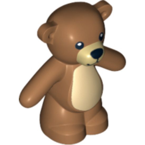 Teddy Bear with Black Eyes, Nose and Mouth and Tan Stomach and Muzzle Pattern