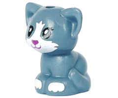 Cat, Friends, Baby Kitten, Sitting with Black Eyes, Dark Pink Nose and Mouth, and White Muzzle and Paws Pattern