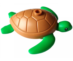 Sea Turtle with Black Eyes and Medium Nougat Shell Pattern