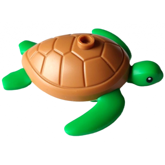 Sea Turtle with Black Eyes and Medium Nougat Shell Pattern
