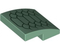 Slope, Curved 2 x 2 x 2/3 with Dark Green Scales Pattern