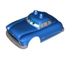 Duplo, Vehicle Car Body 2 Top Studs with Cars Doc Hudson Hornet Pattern