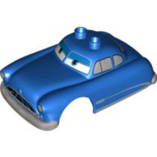 Duplo, Vehicle Car Body 2 Top Studs with Cars Doc Hudson Hornet Pattern