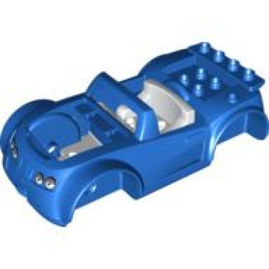 Duplo, Toolo Car Chassis Assembly with Blue Body and White Interior