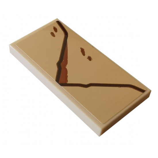 Tile 2 x 4 with Envelope and Spots Pattern Model Left Side (Sticker) - Set 75979