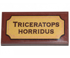 Tile 2 x 4 with 'TRICERATOPS HORRIDUS' Pattern (Sticker) - Set 21320