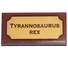 Tile 2 x 4 with 'TYRANNOSAURUS REX' Pattern (Sticker) - Set 21320