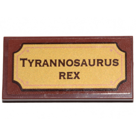 Tile 2 x 4 with 'TYRANNOSAURUS REX' Pattern (Sticker) - Set 21320