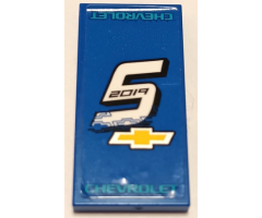 Tile 2 x 4 with White Number 5, Black '2019', 'CHEVROLET' and Logo Pattern (Sticker) - Set 75891