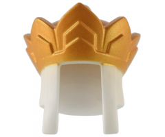 Minifigure, Headgear Headdress with Fabric Panels and Crown with 8 Points with Gold Top Pattern