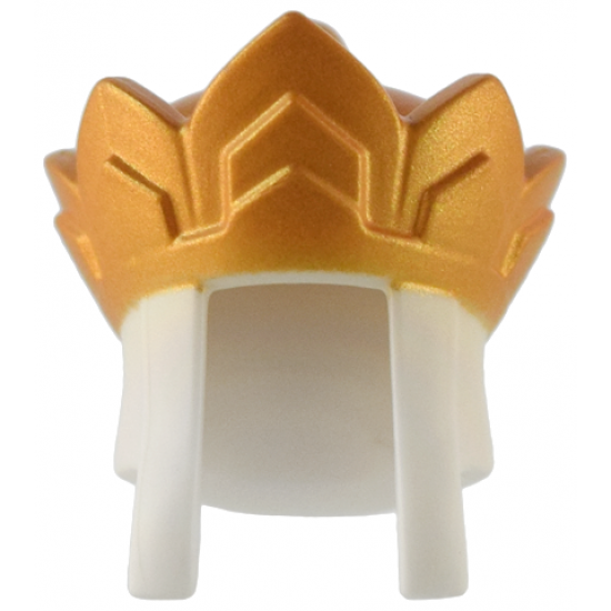 Minifigure, Headgear Headdress with Fabric Panels and Crown with 8 Points with Gold Top Pattern