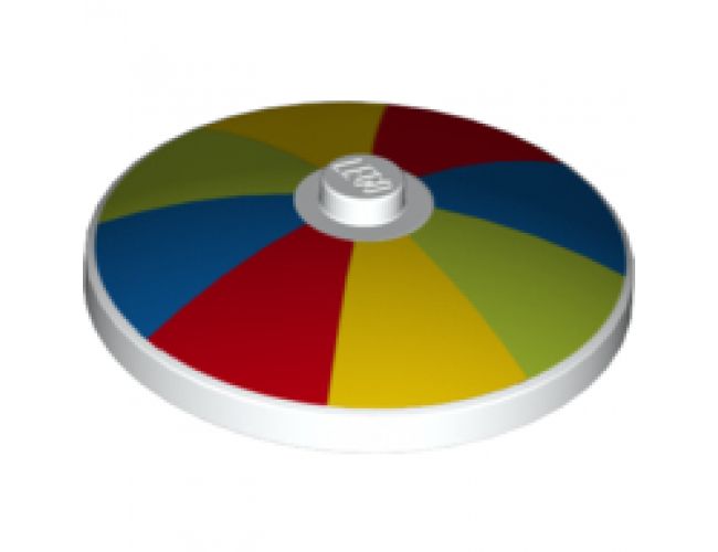 Dish 4 x 4 Inverted (Radar) with Solid Stud with Stripes Red/Blue/Yellow/Lime Pattern