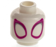 Minifigure, Head Large Magenta Eyes with Light Bluish Gray Shadow Pattern - Hollow Stud