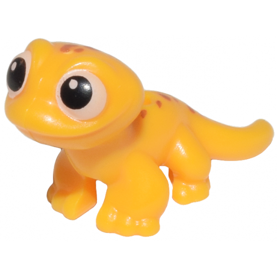 Salamander / Gecko, Friends with Black and White Eyes and Dark Orange Spots Pattern (Popcorn)