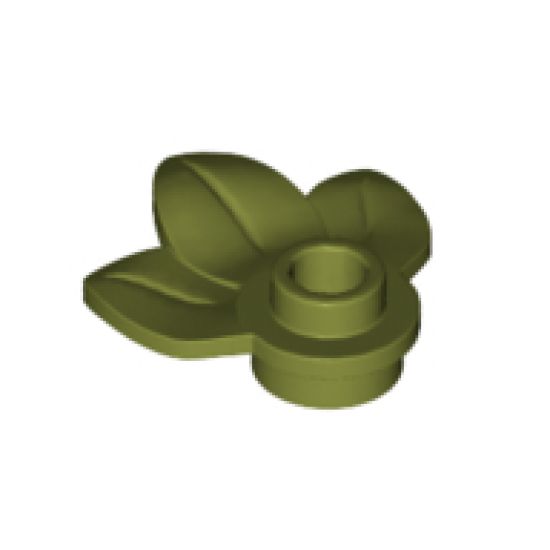 Plant Plate, Round 1 x 1 with 3 Leaves